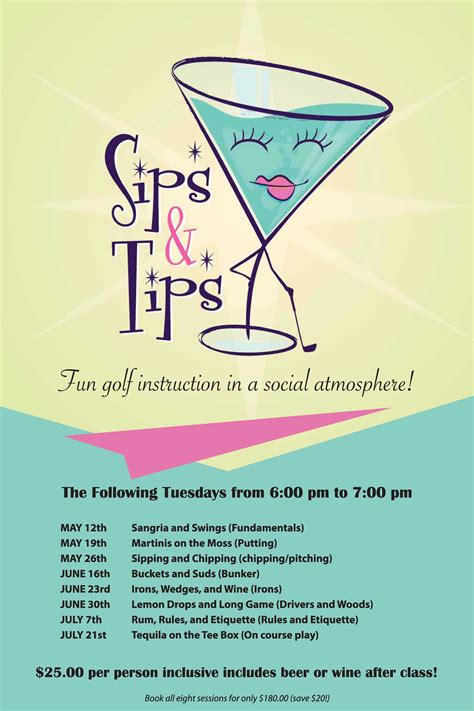 Sips and Tips - fun golf instruction in a social atmosphere! | Golf ...