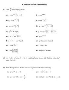 Inverse Functions Worksheet for 12th - Higher Ed | Lesson Planet