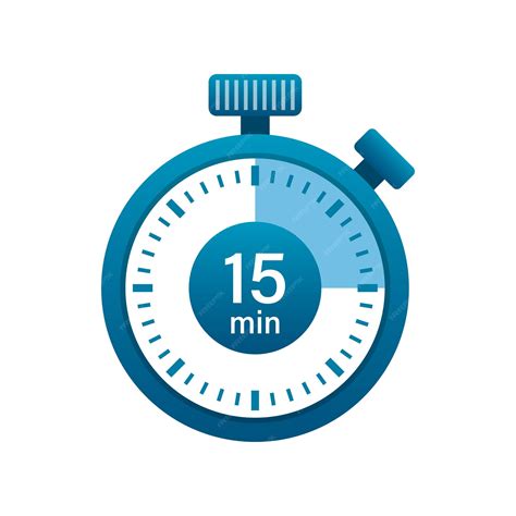 Premium Vector | Stopwatch 15 minutes icon illustration in flat style ...