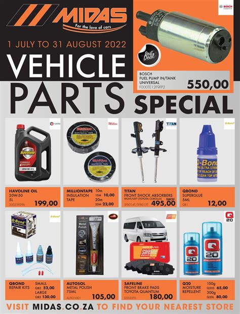 Midas : Vehicle Parts Special (01 July - 31 August 2022) — m.guzzle.co.za