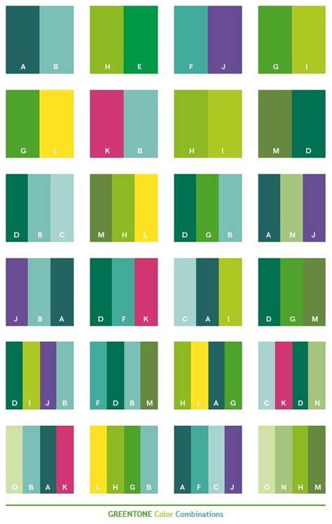 Green tone color schemes, color combinations, color palettes for print ...