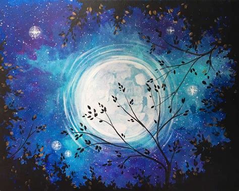 Moongazing in 2020 | Night sky painting, Sky painting, Moon painting