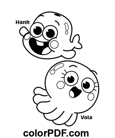 Hank And Vola From Baby Shark – Coloring Pages and Books in PDF