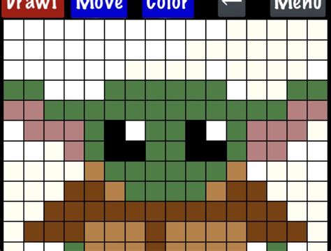 Minecraft Baby Yoda Pixel Art Grid - Pixel Art Grid Gallery