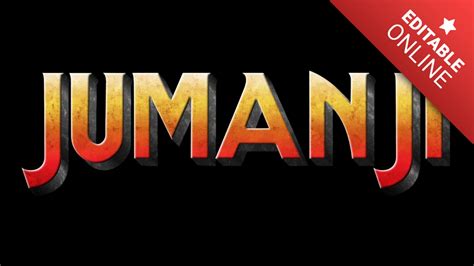 Jumanji Logo Editable Online | Text Effect Generator