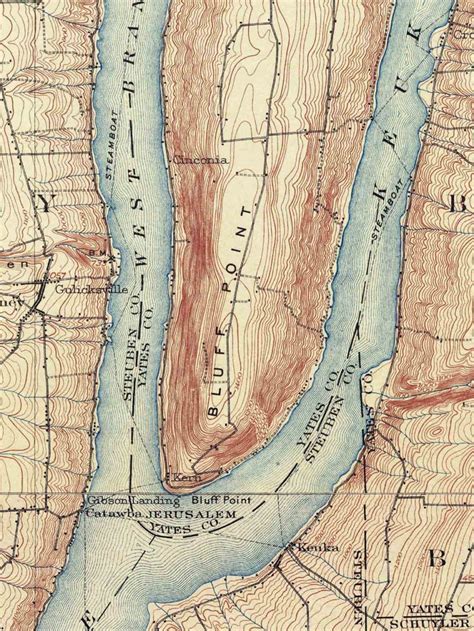 Keuka Lake 1903 USGS Old Topographic Map Custom Composite - Etsy