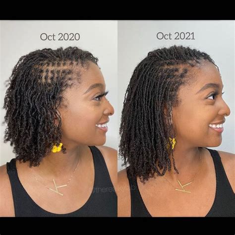 Sisterlocks / microlocks growth. 1 year comparison. | Faux locs ...