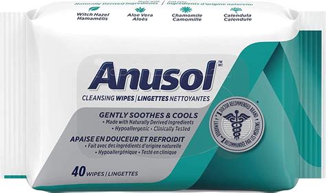 Anusol Cleansing, Hypoallergenic, Soothing Flushable Wipes, Used with ...