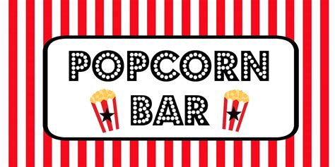 Free Printable Popcorn Bar Labels - Free Printable