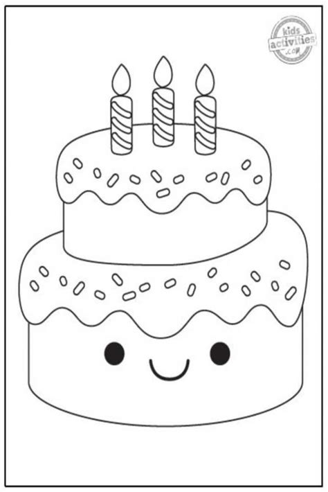 Happy Birthday Cake Coloring Pages