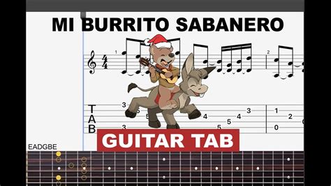 Mi Burrito Sabanero (Canciones De Navidad) - Fingerstyle Guitar Tab ...