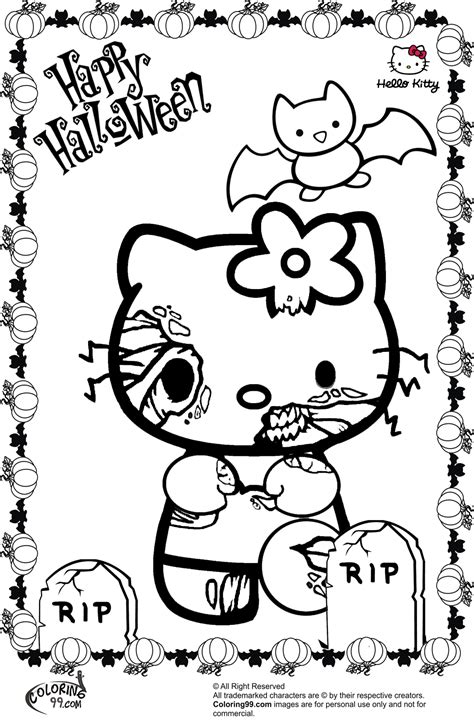 Hello Kitty Halloween Coloring Pages | Minister Coloring