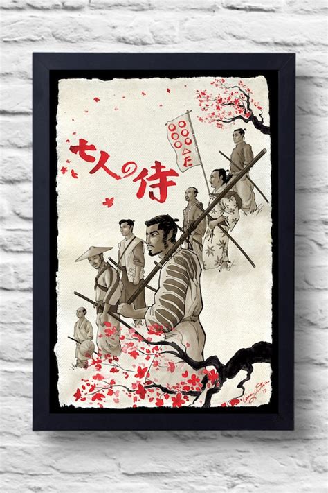 Seven Samurai Movie Poster Print Film Illustration Art - Etsy