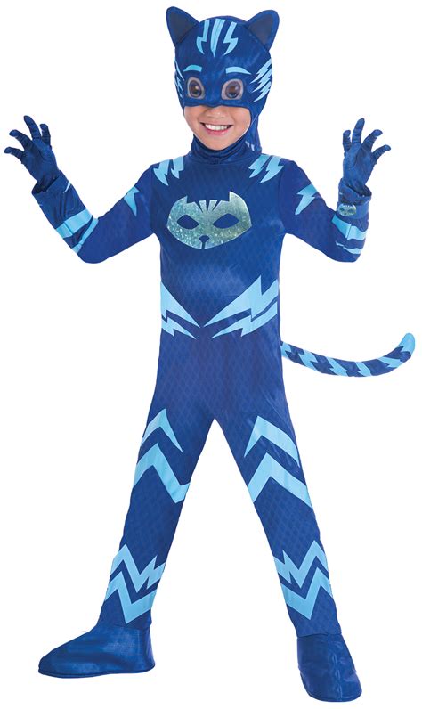 Deluxe Catboy Boys Fancy Dress PJ Masks Superhero Animal Kids Childrens ...