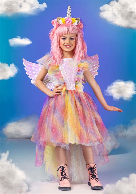 Deluxe Winged Unicorn Girl's Costume