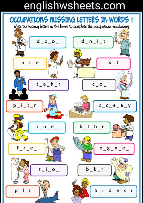 Occupations Worksheets Printable – Learning How to Read