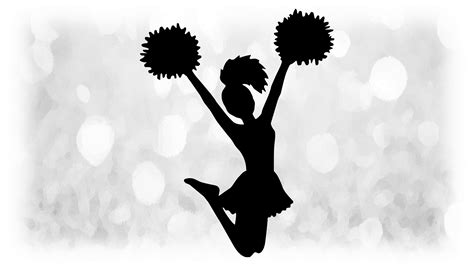 Sports Clipart: Large Black Cheerleader Silhouette Jumping up - Etsy in ...