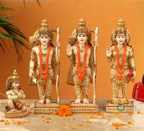 Ramdarbar Statue in Brass, Lord Rama, Lord Hanuman, Lord Lakshman, Sita ...