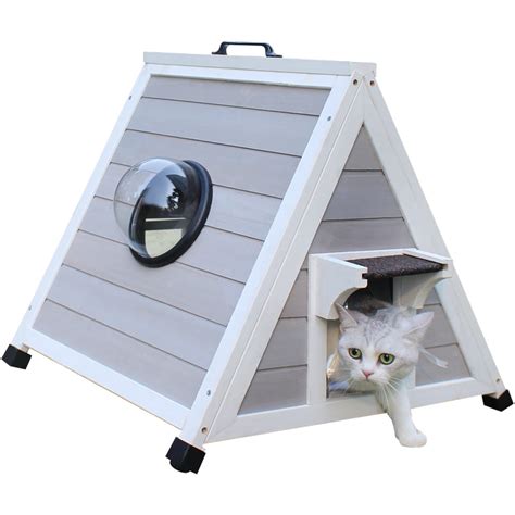 Deblue Outdoor Cat House for Outdoor Cats, Cute Outside Feral Cat ...