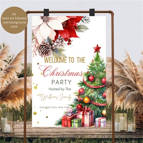 Christmas Welcome Sign, Welcome Poster, Christmas Party Welcome Sign ...