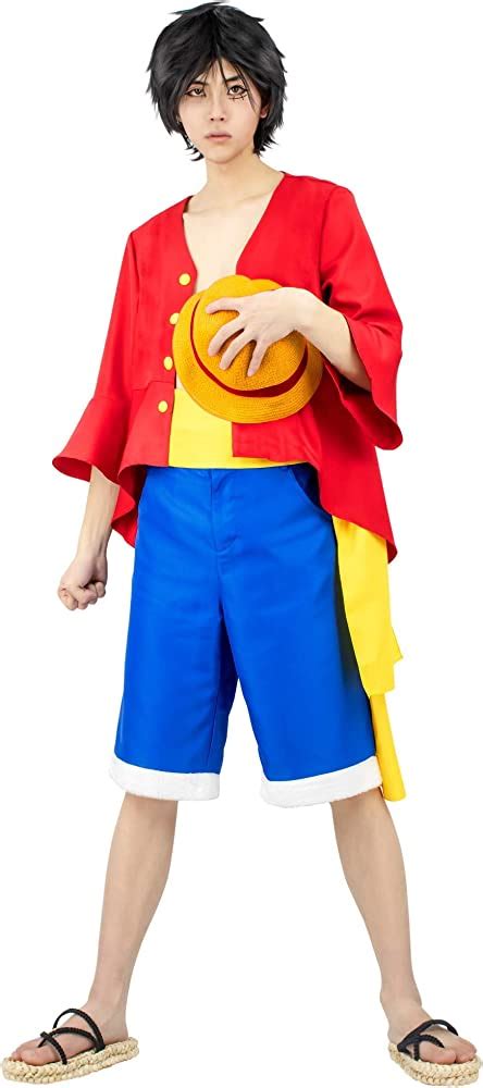 One Piece Monkey Luffy Outfits Cosplay Costume Halloween Carnival Suit ...