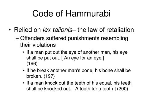 PPT - Hammurabi ’ s Code of Laws PowerPoint Presentation, free download ...