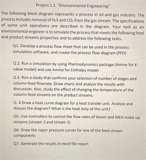 Project 1.1. "Environmental Engineering" The | Chegg.com