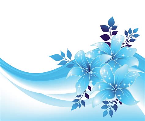 37++ Blue flower clipart frame collection