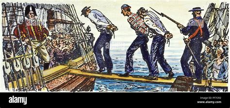 BRITISH: IMPRESSMENT, 1800s. /nBound American seamen forced to leave ...