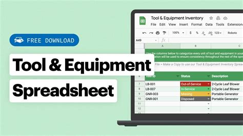 Inventory List Excel Template