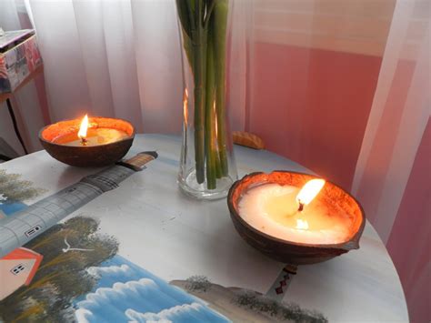 moon blossom: DIY coconut shell candles