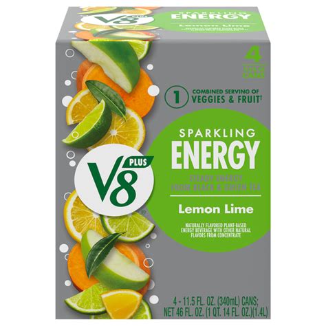 Save on V8 Plus Energy Sparkling Lemon Lime Energy Beverage - 4 pk ...