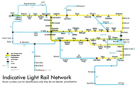 Tyne Wear Metro Route Map