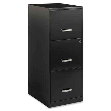 3 Drawer File Cabinet Black Filing Cabinets Home Office Furniture Metal ...