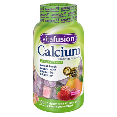 Vitafusion Calcium Supplement Gummy Vitamins, 100ct - Walmart.com ...