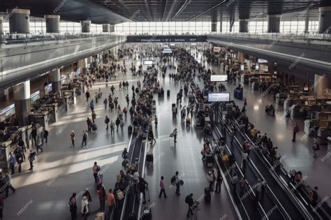 Premium Photo | A crowd of people in a modern airport can be a bustling ...