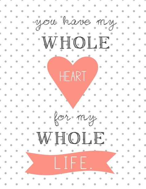 free printable valentine- my whole heart for my whole life | Unique ...