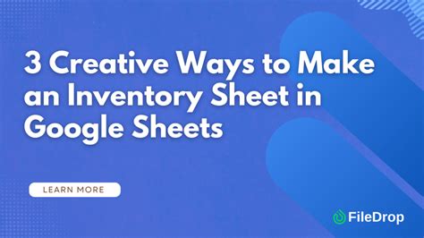 3 Ways to Make an Inventory Sheet in Google Sheets