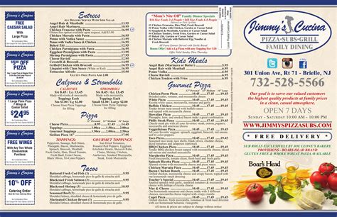 Menu for Jimmy's Cucina in Point Pleasant, NJ | Sirved