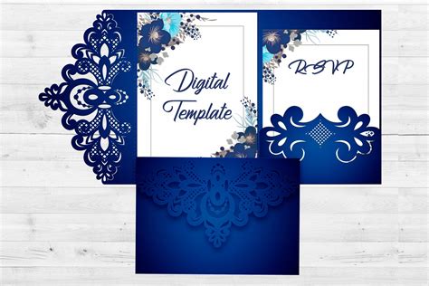 Lace wedding invitation template, Svg files for cricut (517152) | Card ...