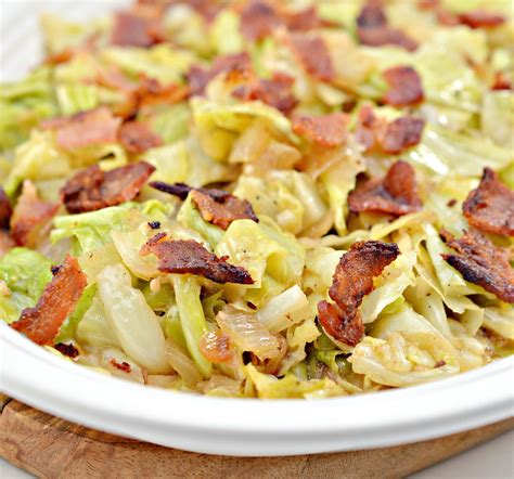 Fried Cabbage with Onions and Bacon - Sweet Pea's Kitchen