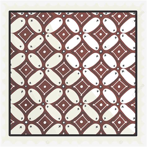 Batik Kawung Hd Transparent, Indonesian Batik Pattern Stamp Brown ...