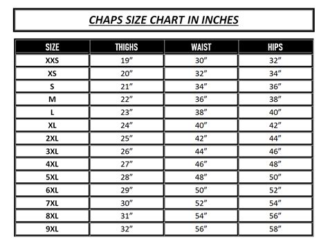 Sizes Chart and Sizing Guide - Maker of Jacket