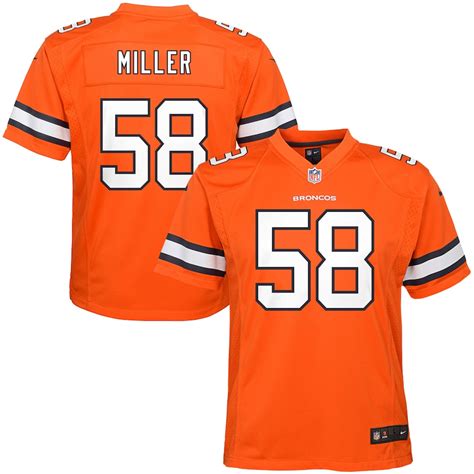 Youth Denver Broncos Von Miller Nike Orange Color Rush Game Jersey