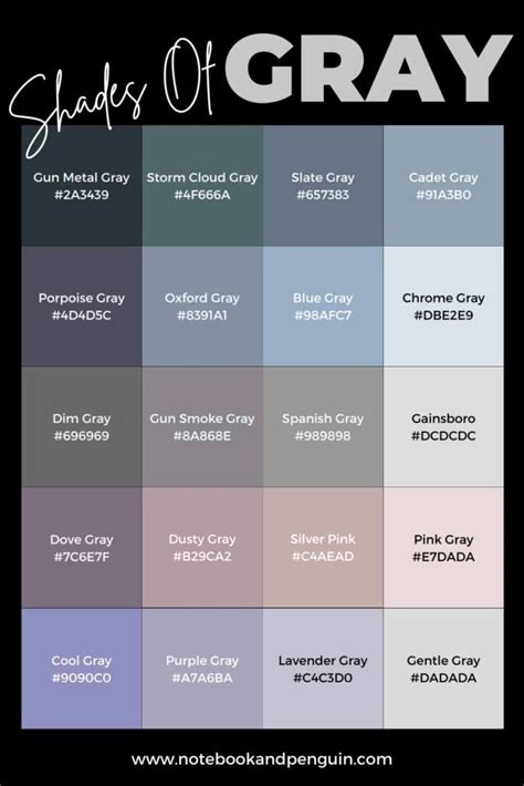 95+ Shades Of Grey: Hex Codes & Color Swatches Included