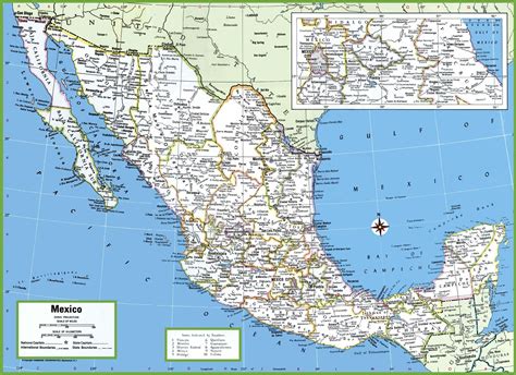 Large Detailed Map of Mexico with Cities and Towns