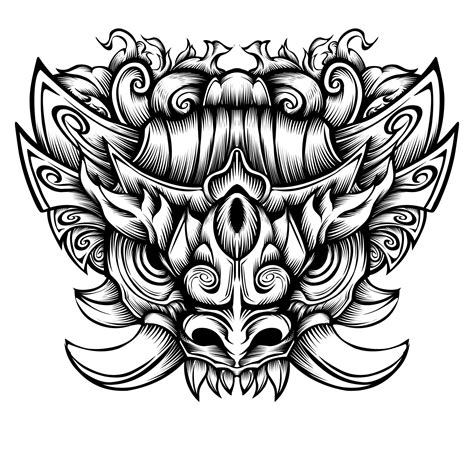 Devil's head tattoo tribal vector design 9766933 Vector Art at Vecteezy