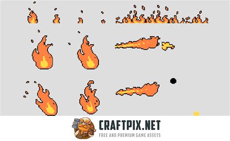 Fire Pixel Art Animations by Free Game Assets (GUI, Sprite, Tilesets)