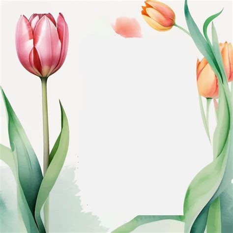 Premium Vector | Tulip in watercolor background