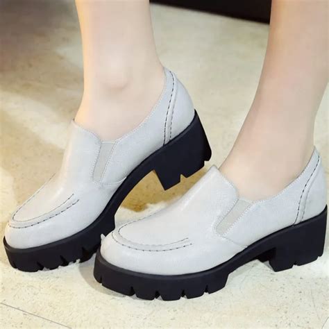 Rubber shoes for women fashion Spring Women Brogue Shoes Womens Round ...